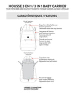 3-In-1 Multifunction Cover For Car Seat, Stroller, And Baby Carrier In Off-White - H10A403_165