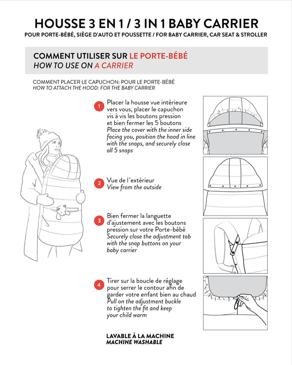 3-In-1 Multifunction Cover For Car Seat, Stroller, And Baby Carrier In Black - H10A403_999