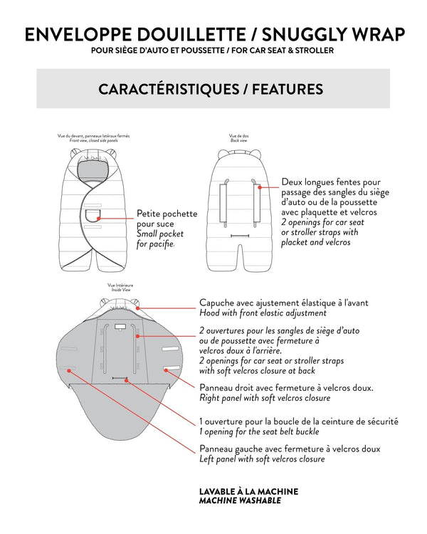 Snugly Baby Wrap Designed For Car Seat And Stroller Black - H10A404_999