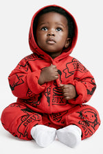 40Th Anniversary Printed Jersey One-Piece Poppy Red