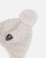 Peruvian Knit Hat In Champagne White For Baby - F10ZB01_106