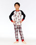 Organic Cotton Printed Dogs Two Piece Pajama Set Oatmeal Mix - F20PB16US_052