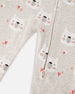 Organic Cotton One Piece Long Sleeve Printed Bears Pajama Oatmeal Mix - F20PG10US_056