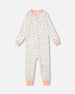 Organic Cotton One Piece Long Sleeve Printed Bears Pajama Oatmeal Mix Pajamas Deux par Deux