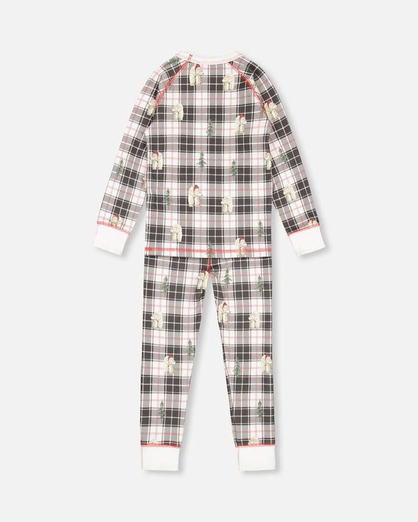 Organic Cotton Kids Christmas Family Two Piece Printed Polar Bear Pajama Set - F20Q10US_075