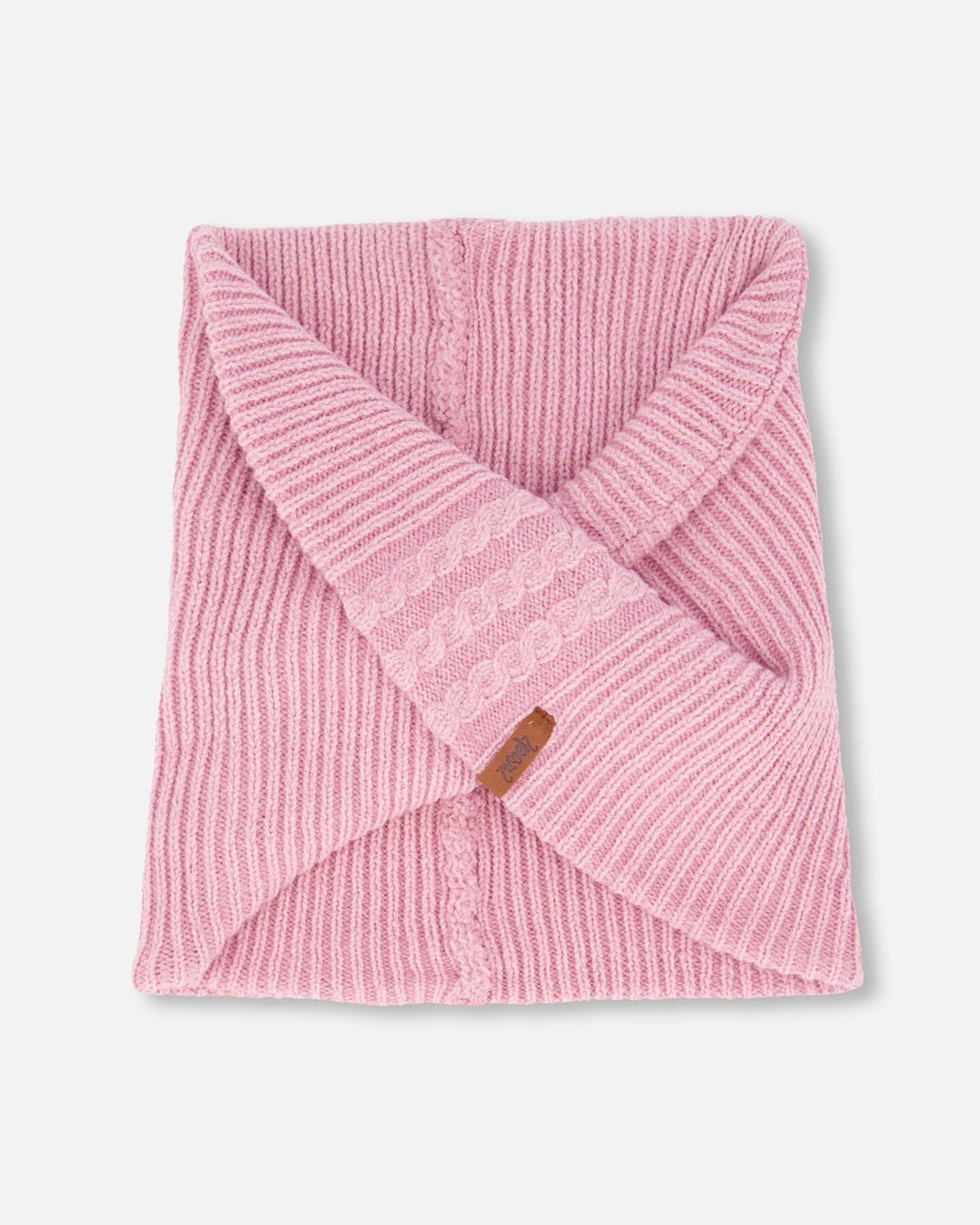 Cache-cou en tricot vieux rose