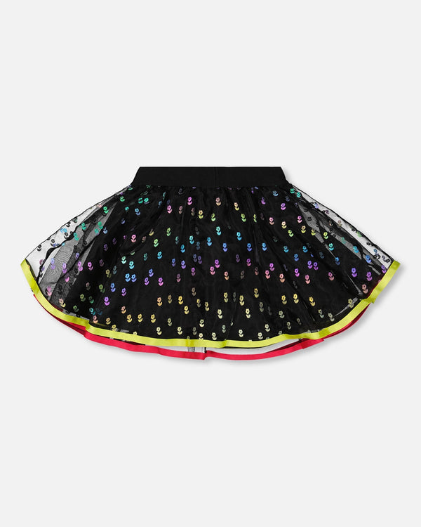 Printed Mesh Skirt Multicolor Skirts Deux par Deux