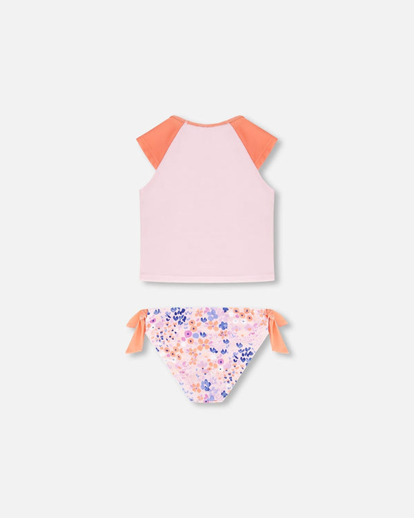Two Piece Rashguard Swimsuit Lavender Printed Fields Flowers - F30NG30_043