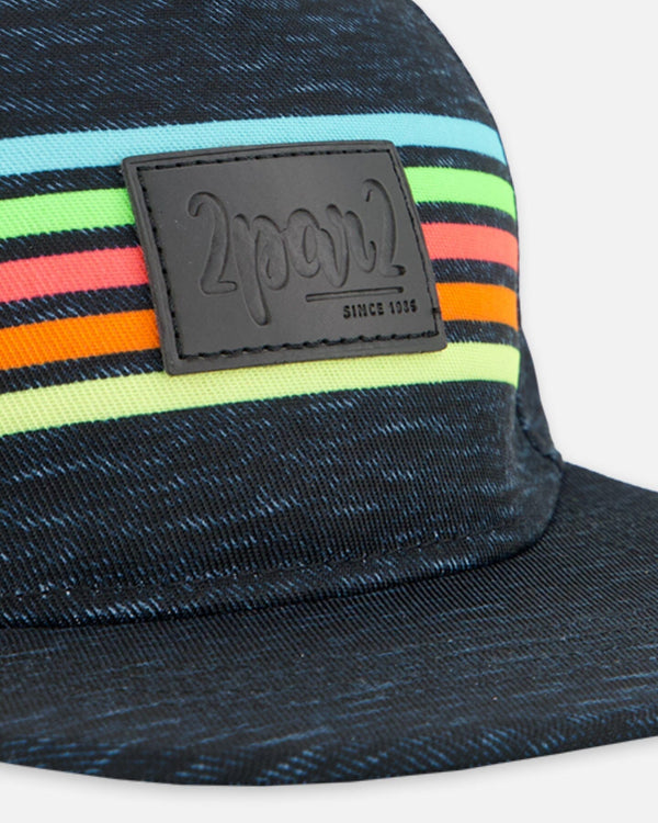 Neon Stripe Cap Heather Black - F30VC20_999