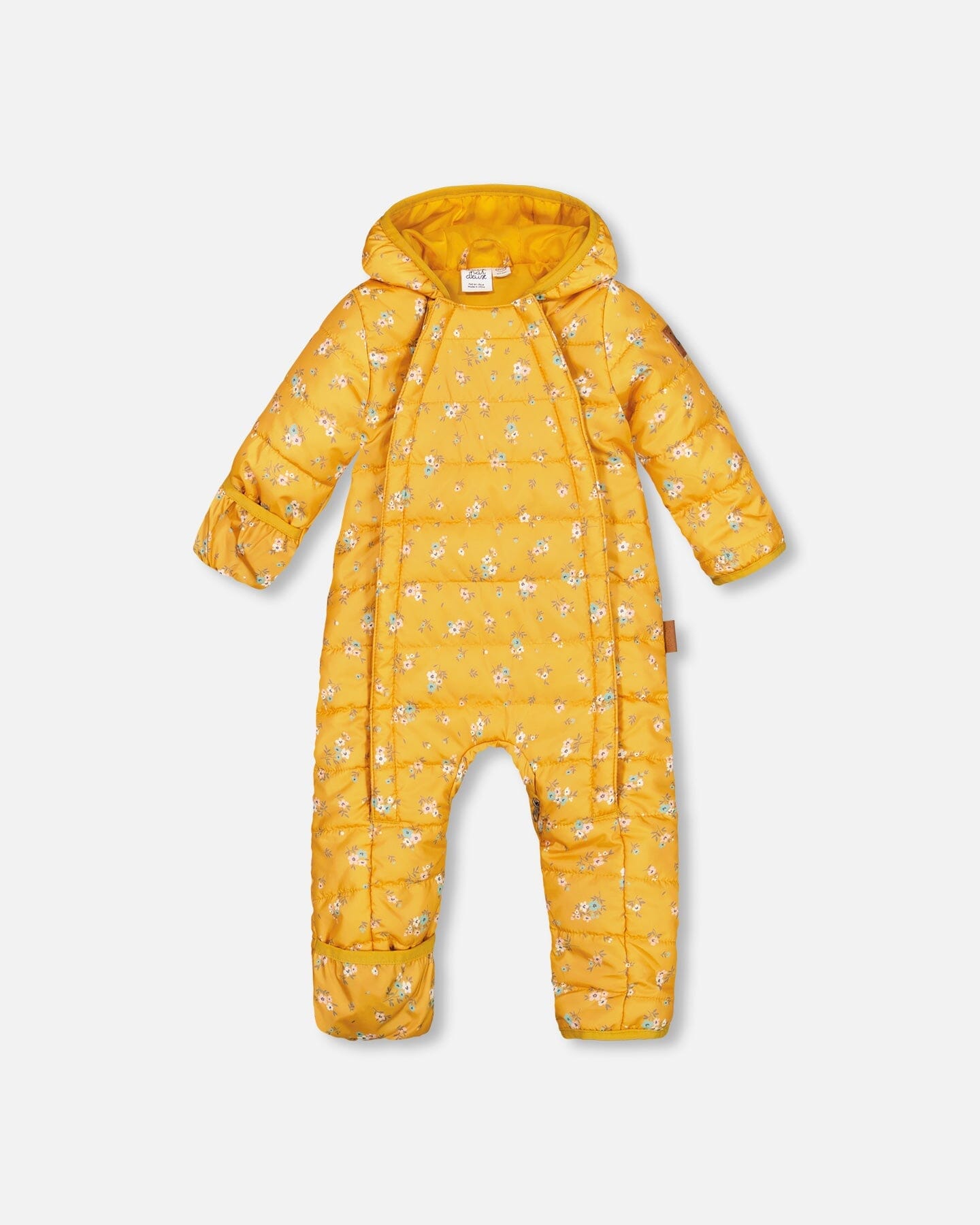 Baby Mid-Season Quilted One Piece Jaune Little Flowers Print