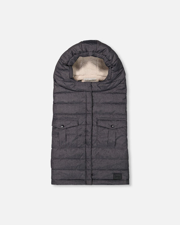 Evolutive Baby Footmuff Textured Gray Snowsuits Deux par Deux
