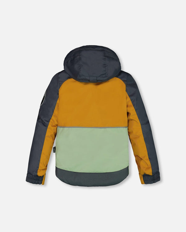 Two Piece Snowsuit Colorblock And Print Camo Dark Gray Snowsuits Deux par Deux