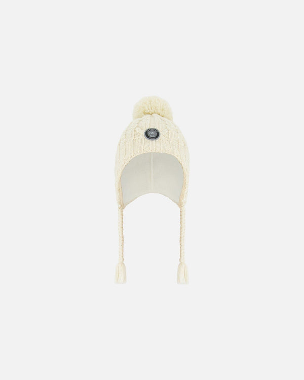 Peruvian Knit Hat Off White Winter Accessories Deux par Deux