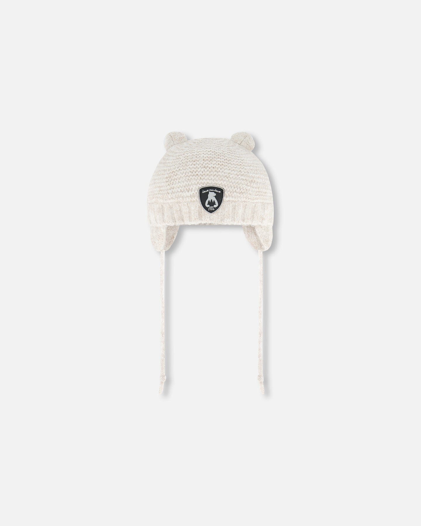 Knit Hat With Ears Off White - Deux par Deux