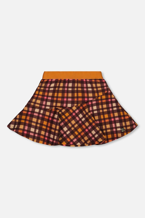 Milano Skirt Plaid Magenta And Brown - G20H80_080