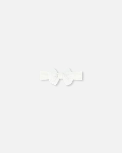 Headband With Glittering Tulle Bow Off White Accessories Deux par Deux