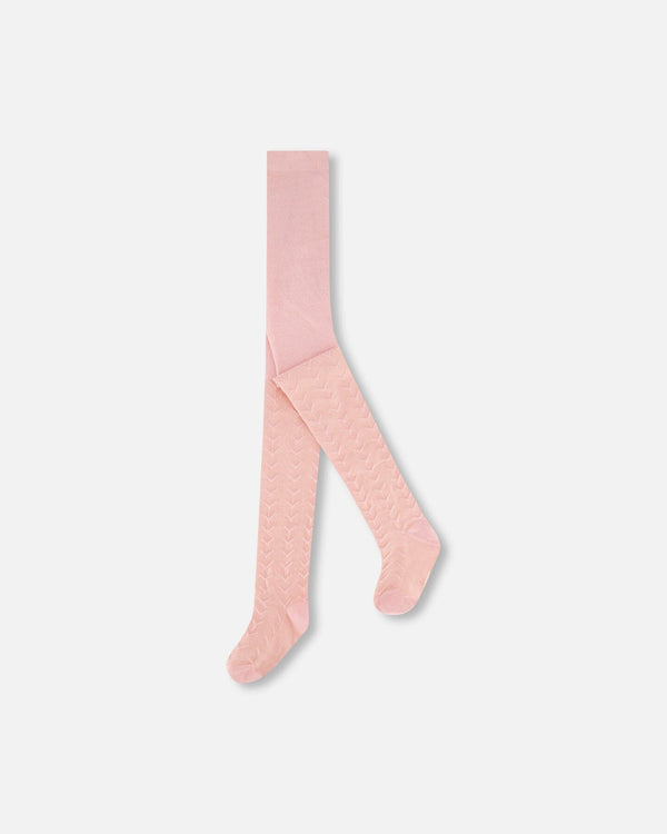Tonal Jacquard Tights Light Pink Accessories Deux par Deux