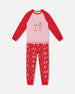Organic Cotton Two Piece Pajama Set Red Printed Christmas Tree Pajamas Deux par Deux
