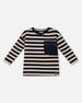 Striped Rib T-Shirt Navy Tees & Tops Deux par Deux