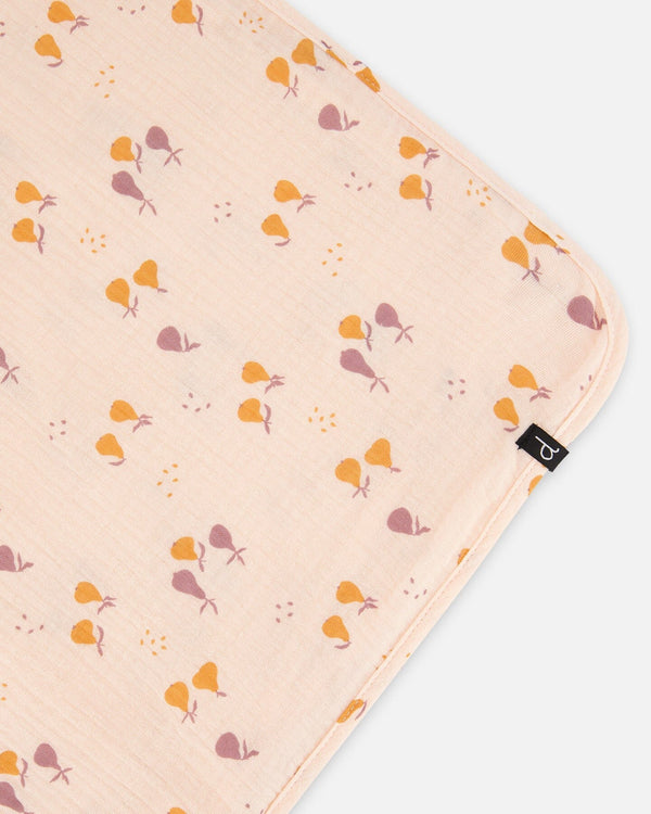 Printed Muslin Blanket Peach With Pears - G30AD_070