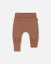 Printed Organic Cotton Evolutive Pant Brown And Monkeys - G30C20_144