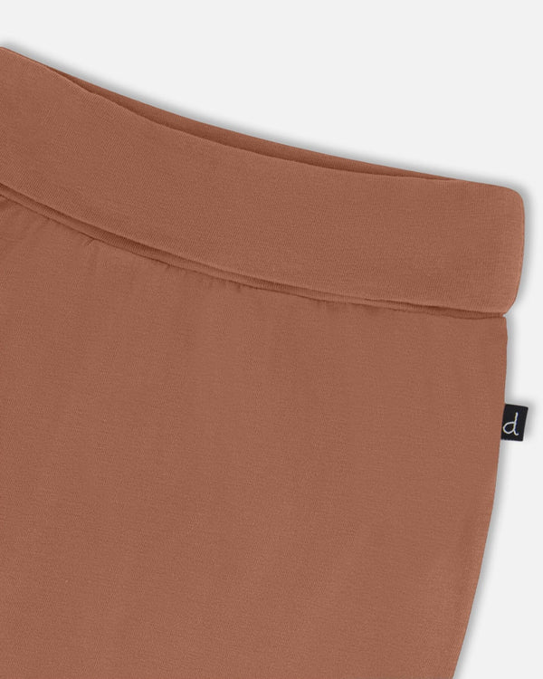 Printed Organic Cotton Evolutive Pant Brown And Monkeys - G30C20_144