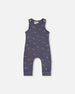Printed Muslin One-Piece Jumpsuit Navy Blue Paper Boats - G30D41_065
