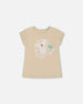 Organic Cotton Tee Beige And Cream Koala Tees & Tops Deux par Deux