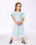 Flat Back Rib Tee With Embroidery And Frills Pale Teal - G30F72_410