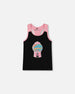 Organic Cotton Racerback Tank Top Black And Candy Machine - G30K70_999