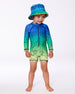 Printed Long Sleeve One-Piece Rashguard Vibrant Blue And Green Dino - G30NB15_000