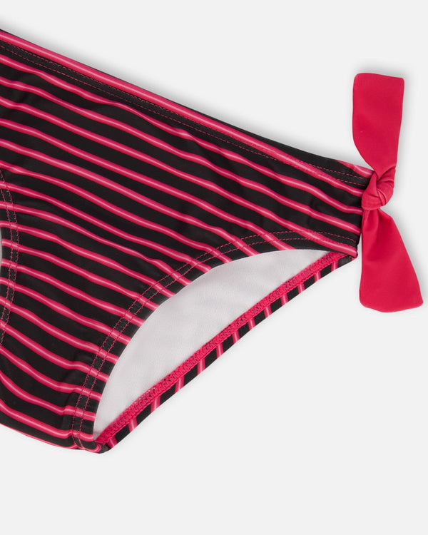 Printed Two-Piece Swimsuit Black And Blue And Pink Items - G30NG42_051