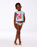 Printed Two-Piece Swimsuit Turquoise And Pink Flowers - G30NG71_057