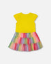 Short Sleeve Dress With Ruffle Tulle Skirt Multicolored - G30O84_000