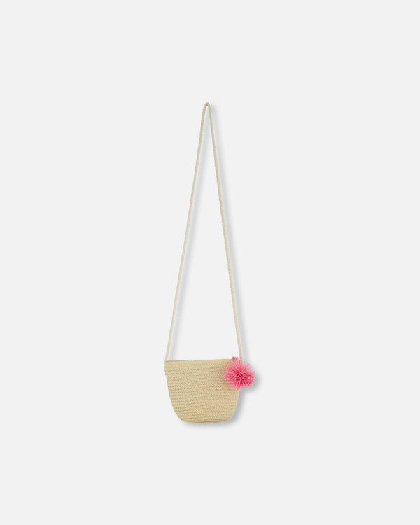 Straw Bag And Hat Set Straw And Pink Accessories Deux par Deux