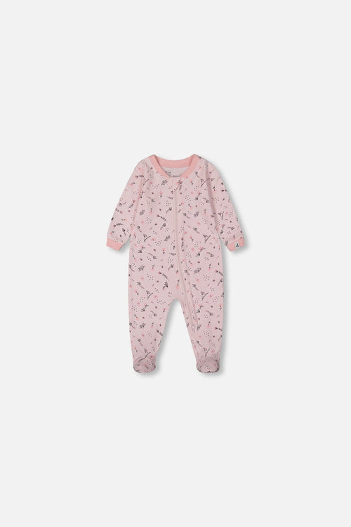 Printed Organic Cotton One-Piece Pajama Off-White And Multi Truck - G30PA40US_028