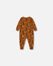 Printed Organic Cotton One-Piece Pajama Sloths On Tan Background - G30PA40_044