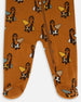Printed Organic Cotton One-Piece Pajama Sloths On Tan Background - G30PA40_044