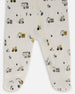 Printed Organic Cotton One-Piece Pajama Off-White And Multi Truck - G30PA40_110