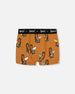 Printed Organic Cotton Boxer Shorts Sloths On Tan Background - G30PB60_044