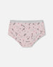 Printed Organic Cotton Boyshort Panty Small Pink Flowers On Pale Pink Background - G30PG60_028