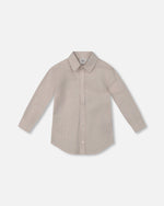 Long Sleeve Button Down Shirt Light Taupe - G30R15_147