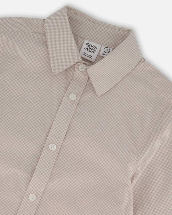 Long Sleeve Button Down Shirt Light Taupe - G30R15_147
