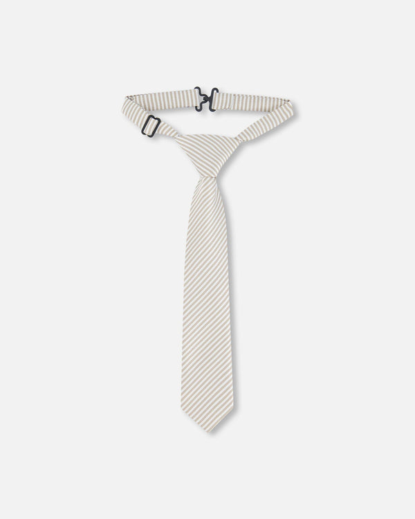 Neck Tie Light Taupe Striped - G30RCR_147