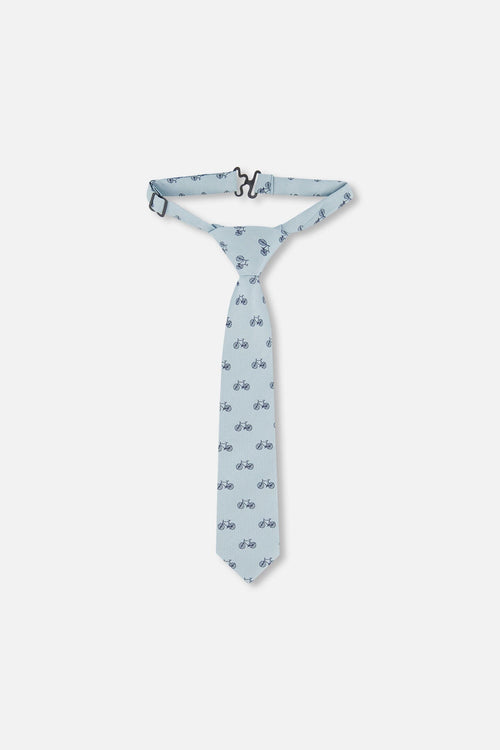 Neck Tie Pale Blue With Bicycle Accessories Deux par Deux
