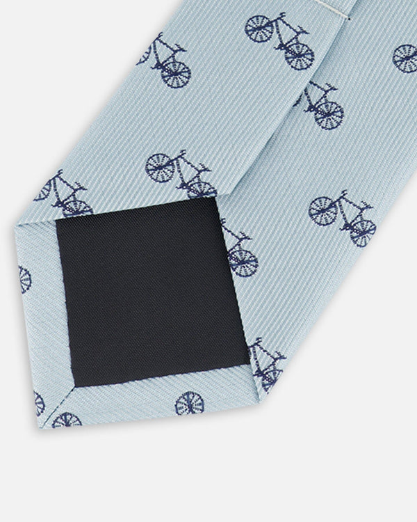Neck Tie Pale Blue With Bicycle Accessories Deux par Deux
