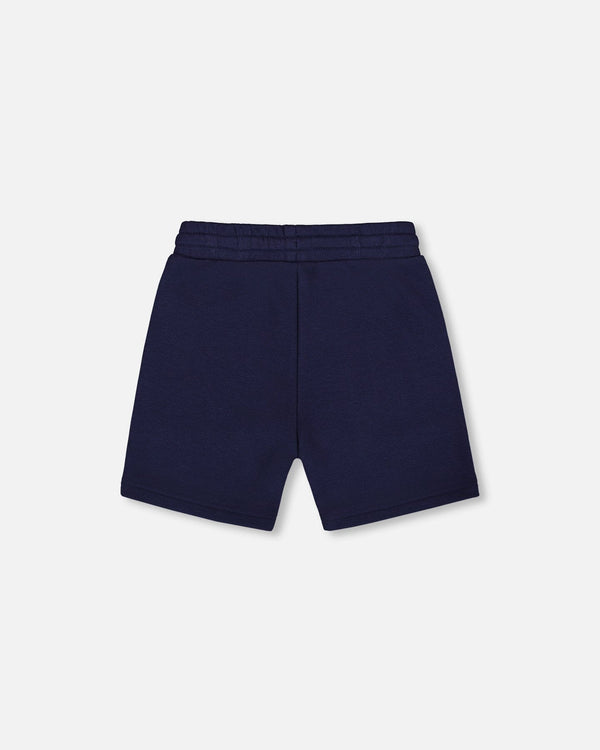 French Terry Zip Pocket Shorts Navy Blue - G30U26_481