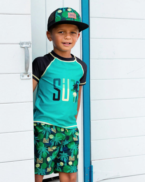 Printed Cap Green Jungle On Black - G30VBC_040