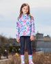 Printed Packable Windbreaker Butterflies On Multicolored Background - G30W48_009