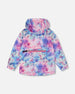 Printed Packable Windbreaker Butterflies On Multicolored Background - G30W48_009